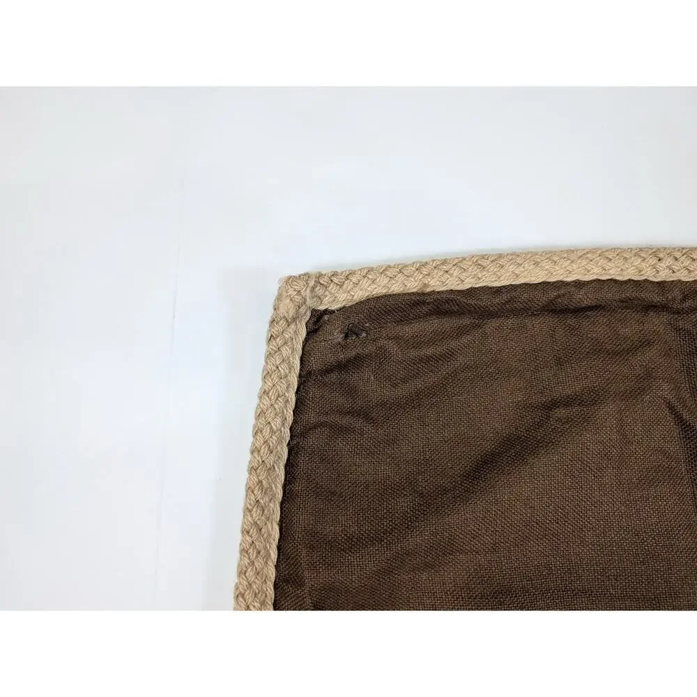 Pottery Barn Pillow Cover Brown Linen Tan Jute Trim 20 x 20 Throw Accent